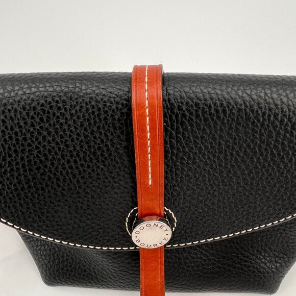 Dooney & Bourke Mini Cambridge Crossbody Black Pebble Leather Saddle Bag - Picture 6 of 16